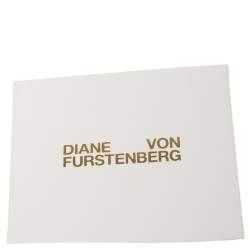 Pre Owned Diane Von Furstenberg Metallic Blue Patent Leather Clutch