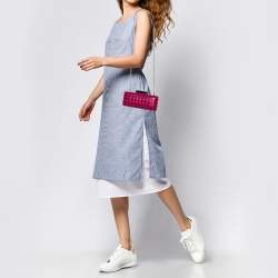 Pre Owned Diane Von Furstenberg Pink Leather Studded Clutch