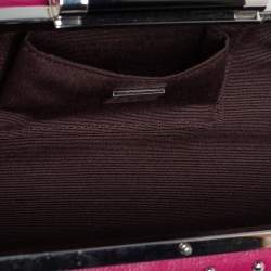 Pre Owned Diane Von Furstenberg Pink Leather Studded Clutch