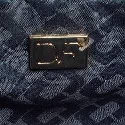 Pre Owned Diane Von Furstenberg Green Croc Embossed and Leather Shoulder Bag