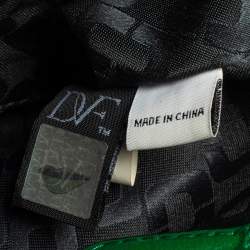 Pre Owned Diane Von Furstenberg Green Croc Embossed and Leather Shoulder Bag