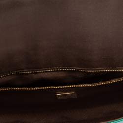 Pre Owned Diane von Furstenberg Blue Lagoon Python and Leather Carolina Lips Shoulder Bag