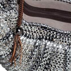 Diane Von Furstenberg Multicolor Chainlink Leather and Suede Medium Stephanie Hobo