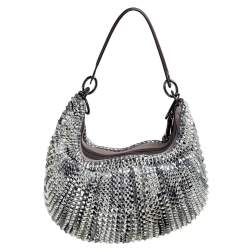 Diane Von Furstenberg Multicolor Chainlink Leather and Suede Medium Stephanie Hobo