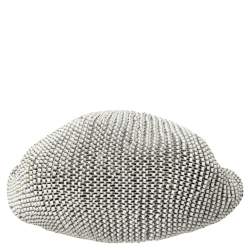 Pre Owned Diane Von Furstenberg White Chainlink Leather Medium Stephanie Hobo