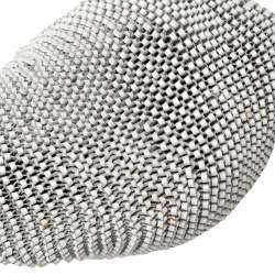 Pre Owned Diane Von Furstenberg White Chainlink Leather Medium Stephanie Hobo