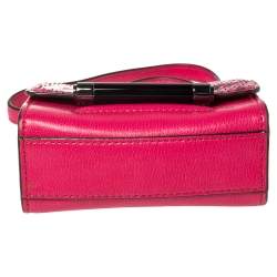 Pre Owned Diane von Furstenberg Pink Leather and Python Mini Highline Micro Crossbody Bag