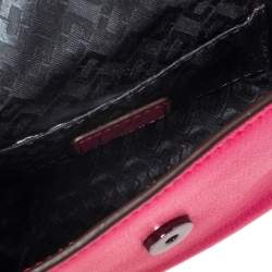 Pre Owned Diane von Furstenberg Pink Leather and Python Mini Highline Micro Crossbody Bag