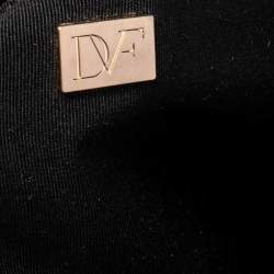 Diane von Furstenberg Black Leather And Fabric Shoulder Bag