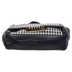 Diane von Furstenberg Black Leather And Fabric Shoulder Bag