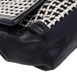 Diane von Furstenberg Black Leather And Fabric Shoulder Bag