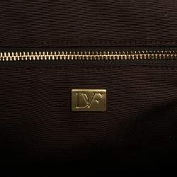 Pre Owned Diane von Furstenberg Pink Snakeskin and Leather Carolina Lips Chain Clutch