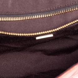 Pre Owned Diane von Furstenberg Orange Snakeskin Carolina Lips Crossbody Bag