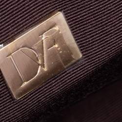 Pre Owned Diane von Furstenberg Orange Snakeskin Carolina Lips Crossbody Bag