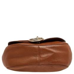 Pre Owned Diane Von Furstenberg Brown Leather Shoulder Bag