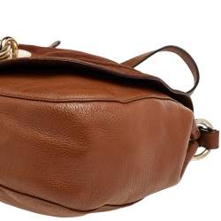 Pre Owned Diane Von Furstenberg Brown Leather Shoulder Bag