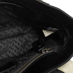 Diane Von Furstenberg Black/Cream Leather and Watersnake Highline Shoulder Bag
