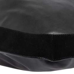 Pre Owned Diane Von Furstenberg Black Leather and Suede Moon Whisky Hobo