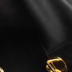 Pre Owned Diane Von Furstenberg Black Leather and Suede Moon Whisky Hobo