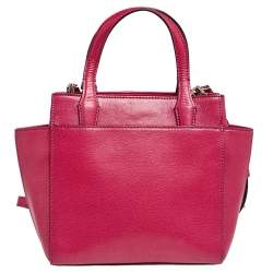 Pre Owned Diane von Furstenberg Fuchsia Leather On The Go Tote