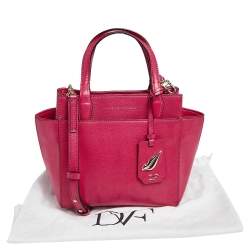 Pre Owned Diane von Furstenberg Fuchsia Leather On The Go Tote