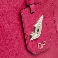Pre Owned Diane von Furstenberg Fuchsia Leather On The Go Tote