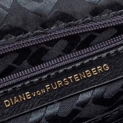 Pre Owned Diane von Furstenberg Beige Croc Embossed Nubuck Leather 440 Les Crossbody Bag