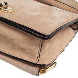 Pre Owned Diane von Furstenberg Beige Croc Embossed Nubuck Leather 440 Les Crossbody Bag