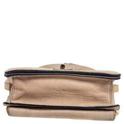 Pre Owned Diane von Furstenberg Beige Croc Embossed Nubuck Leather 440 Les Crossbody Bag