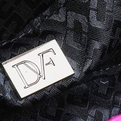 Pre Owned Diane von Furstenberg Pink Snakeskin Flirty Minaudiere Chain Clutch