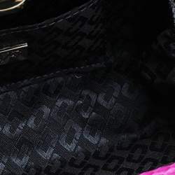 Pre Owned Diane von Furstenberg Pink Snakeskin Flirty Minaudiere Chain Clutch