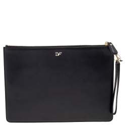 Pre Owned Diane von Furstenberg Multicolor Leather Lip Zip Pouch