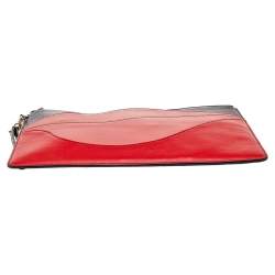 Pre Owned Diane von Furstenberg Multicolor Leather Lip Zip Pouch