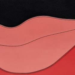 Pre Owned Diane von Furstenberg Multicolor Leather Lip Zip Pouch