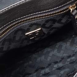 Pre Owned Diane von Furstenberg Grey/Metallic Lizard Embossed and Leather Mini 440 Shoulder Bag