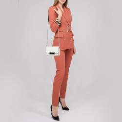 Pre Owned Diane Von Furstenberg Croc Embossed Leather Shoulder Bag