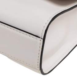 Pre Owned Diane Von Furstenberg Croc Embossed Leather Shoulder Bag