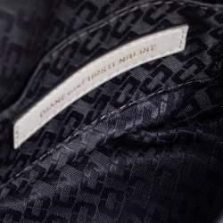 Pre Owned Diane Von Furstenberg Croc Embossed Leather Shoulder Bag