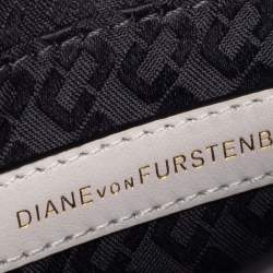 Pre Owned Diane Von Furstenberg Croc Embossed Leather Shoulder Bag