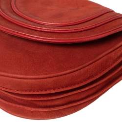 Pre Owned Diane von Furstenberg Red Nubuck Leather Bullseye Crossbody Bag