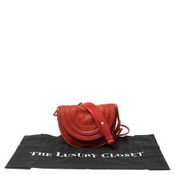 Pre Owned Diane von Furstenberg Red Nubuck Leather Bullseye Crossbody Bag