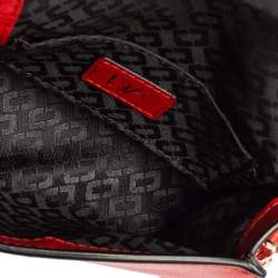 مملوكة مسبقًا Diane von Furstenberg Red Python Effect and Leather Mini Micro Highline Crossbody Bag