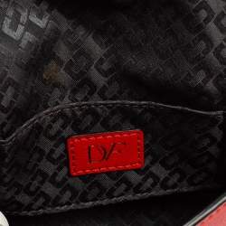 مملوكة مسبقًا Diane von Furstenberg Red Python Effect and Leather Mini Micro Highline Crossbody Bag