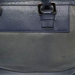 Pre Owned Diane Von Furstenberg Blue Leather Satchel