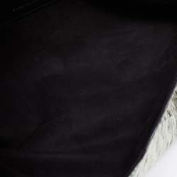 Pre Owned Dries Van Noten  Green/White Satin Foldover Clutch