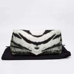 Pre Owned Dries Van Noten  Green/White Satin Foldover Clutch