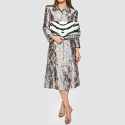 Pre Owned Dries Van Noten  Green/White Satin Foldover Clutch