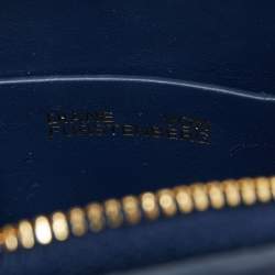 Pre Owned Diane von Furstenberg Orange/Blue Leather Round Clutch