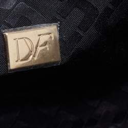 Diane von Furstenberg Metallic Grey Lizard Embossed and Leather Mini 440 Shoulder Bag