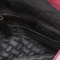 Pre Owned Diane Von Furstenberg Pink Croc Embossed Leather Secret Agent Clutch